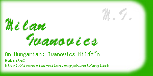 milan ivanovics business card